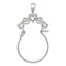 Sterling Silver Heart Charm Holder &#x26; 18&#x22; Chain Jewerly 42.7mm x 21.3mm